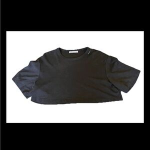 Alexander Wang T boxy Cropped top Black Crewneck CUPRO blend silky luxurious